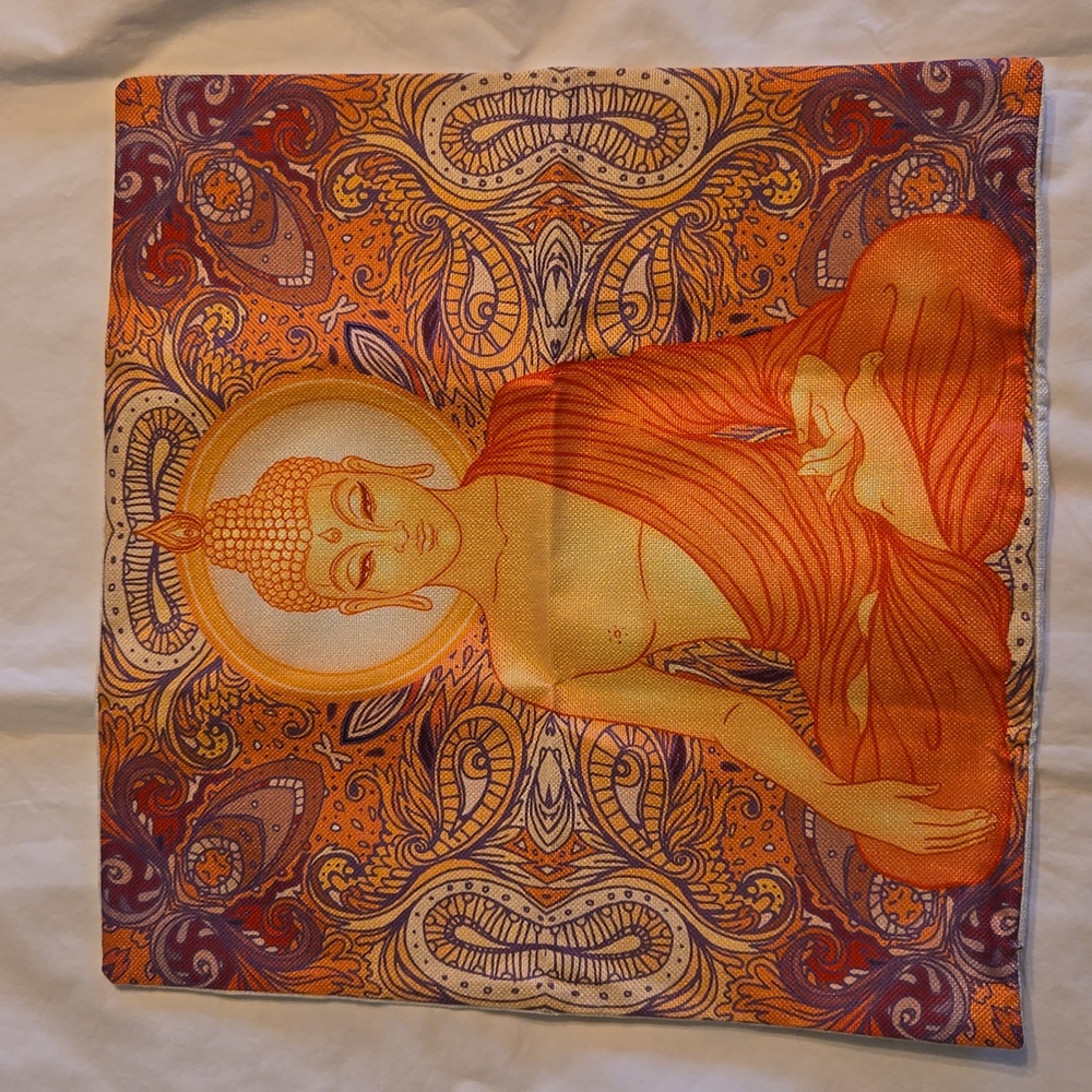New 18" Buddha Pillow Cover